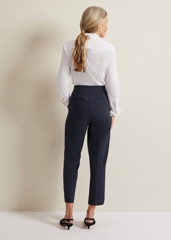 Phase Eight Ulrica Tapered Trousers Navy Canada | LAZOHM-309